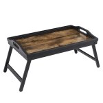 Table de lit avec pieds en bambou marron rustique Table de lit avec pieds en bambou marron rustique