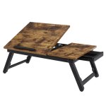 Table de lit support pour ordinateur portable marron rustique Table de lit support pour ordinateur portable marron rustique