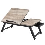 Table de lit support pour ordinateur portable pieds réglables grège Table de lit support pour ordinateur portable pieds réglables grège