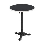 Table � mange ronde 60 cm inclinable noir / argent et pied noir