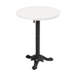 Table � mange ronde 60 cm inclinable plateau blanc / argent et pied noir