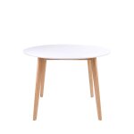 Table  manger 2 personnes ronde en bois - blanc