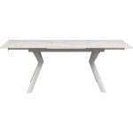 Table � manger 4 / 8 personnes extensible en gr�s blanc l140 / 200