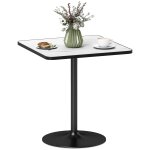 Table à manger pour 4 personnes plateau effet marbre base ronde blanc Table à manger pour 4 personnes plateau effet marbre base ronde blanc