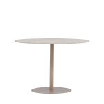 Table  manger 4 personnes ronde en effet marbre et mtal - beige