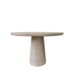 Table  manger 4 personnes ronde effet travertin - beige