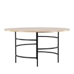 Table à manger 6 personnes ronde en bois et métal - bois clair Table à manger 6 personnes ronde en bois et métal - bois clair
