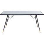 Table  manger 6 personnes en verre et acier l160