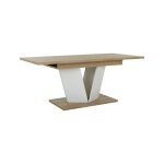 Table à manger 8 à 10 personnes effet bois et blanc Table à manger 8 à 10 personnes effet bois et blanc