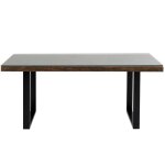 Table  manger 8 personnes en bois recycl et acier noir l180