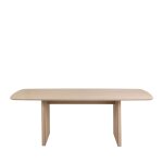 Table à manger 8 personnes aux bords arrondis en bois - bois blanchi Table à manger 8 personnes aux bords arrondis en bois - bois blanchi