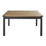 Table � manger en bois de manguier massif et m�tal noir 8 / 10 personnes l145