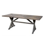 Table � manger en bois recycl� marron 200 x 90 x 77 cm