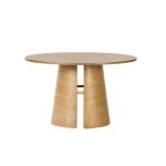 Table à manger en bois ronde pieds central 137cm naturel Table à manger en bois ronde pieds central 137cm naturel