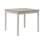 Table à manger carrée effet bois clair et blanc 4 personnes Table à manger carrée effet bois clair et blanc 4 personnes