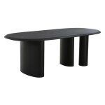 Table � manger contemporaine 220x100cm en bois noir rajja