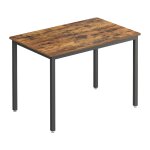 Table à manger effet bois marron rustique Table à manger effet bois marron rustique