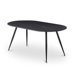 Table à manger effet bois, métal gris 6 personnes Table à manger effet bois, métal gris 6 personnes