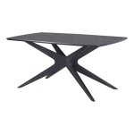 Table  manger en effet bois noir 6 personnes l160