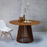 Table � manger effet bois noyer, d120cm 4 places