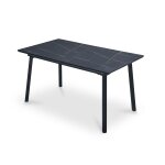 Table  manger extensible en bois mdf, mtal noir 8 personnes