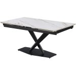 Table  manger extensible en cramique blanche 240 x 90 x 76 cm