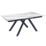 Table  manger extensible en cramique blanche marbre l170 / 214 cm