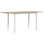 Table à manger extensible grand plateau 6 places acier bois clair Table à manger extensible grand plateau 6 places acier bois clair