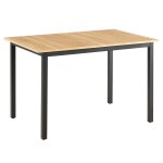 Table  manger extensible rectangulaire en mdf bois clair 120 / 160 cm