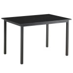 Table  manger extensible rectangulaire en mdf bois noir 120 / 160 cm