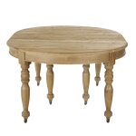 Table  manger extensible  roulettes en bois de pin recycl 12 / 14 personnes l125 / 325