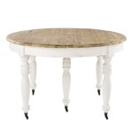 Table  manger extensible  roulettes en bois recycl et bois de peuplier 6 / 14 personnes l125 / 325 ...
