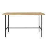 Table à manger haute professionnelle en chêne et métal noir l175 Table à manger haute professionnelle en chêne et métal noir l175