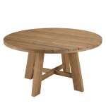 Table à manger de jardin ronde teck recyclé d150 Table à manger de jardin ronde teck recyclé d150