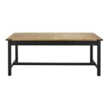 Table  manger en manguier et mtal gris anthracite 8 / 12 personnes l200 / 280