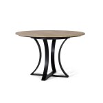 Table � manger marbre travertin et base m�tal 120cm