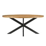 Table à manger ovale 6 / 8 p l. 180 cm, manguier et métal noir Table à manger ovale 6 / 8 p l. 180 cm, manguier et métal noir