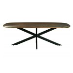 Table à manger ovale 6 / 8 p, l. 210 cm, manguier teinté noyer Table à manger ovale 6 / 8 p, l. 210 cm, manguier teinté noyer