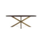 Table  manger ovale en bois d'acacia et pieds en mtal 200 cm