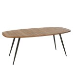Table  manger ovale teck recycl j - line bois naturel 200x90 cm