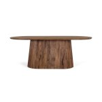 Table à manger avec plateau ovale en bois de manguier 210 cm Table à manger avec plateau ovale en bois de manguier 210 cm