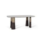 Table  manger avec plateau ovale en marbre 180 cm