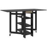 Table  manger pliable sur roulettes 2 abattants pour 4 pers. noir