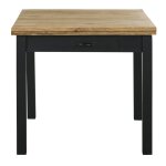 Table  manger pliante en bois de manguier massif et mtal noir 6 / 8 personnes l90 / 180