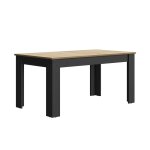 Table  manger rallonge naturel noir
