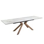 Table à manger à rallonge rectangulaire marbre porcelaine Table à manger à rallonge rectangulaire marbre porcelaine