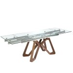 Table  manger  rallonge rectangulaire verre tremp