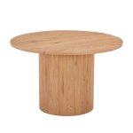 Table a manger ronde 120cm pied central en bois corby naturel Table a manger ronde 120cm pied central en bois corby naturel