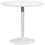 Table  manger ronde pour 2 personnes pitement en acier mdf blanc