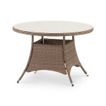 Table  manger ronde en aluminium et rotin synthtique 110diam x 73cm